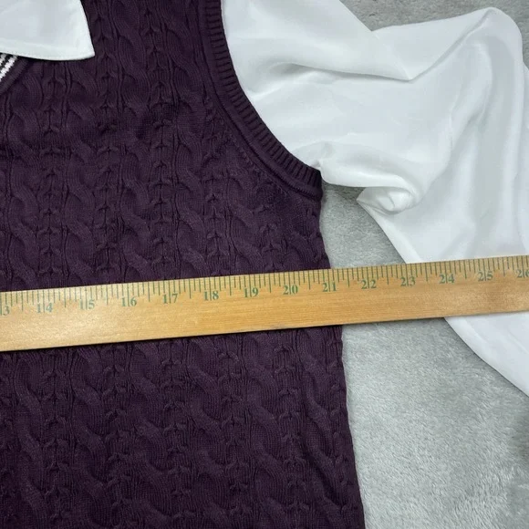 Adrianna Papell Women's M Sweater Vest Purple Viscose Blend e0006 - Picture 6 of 8